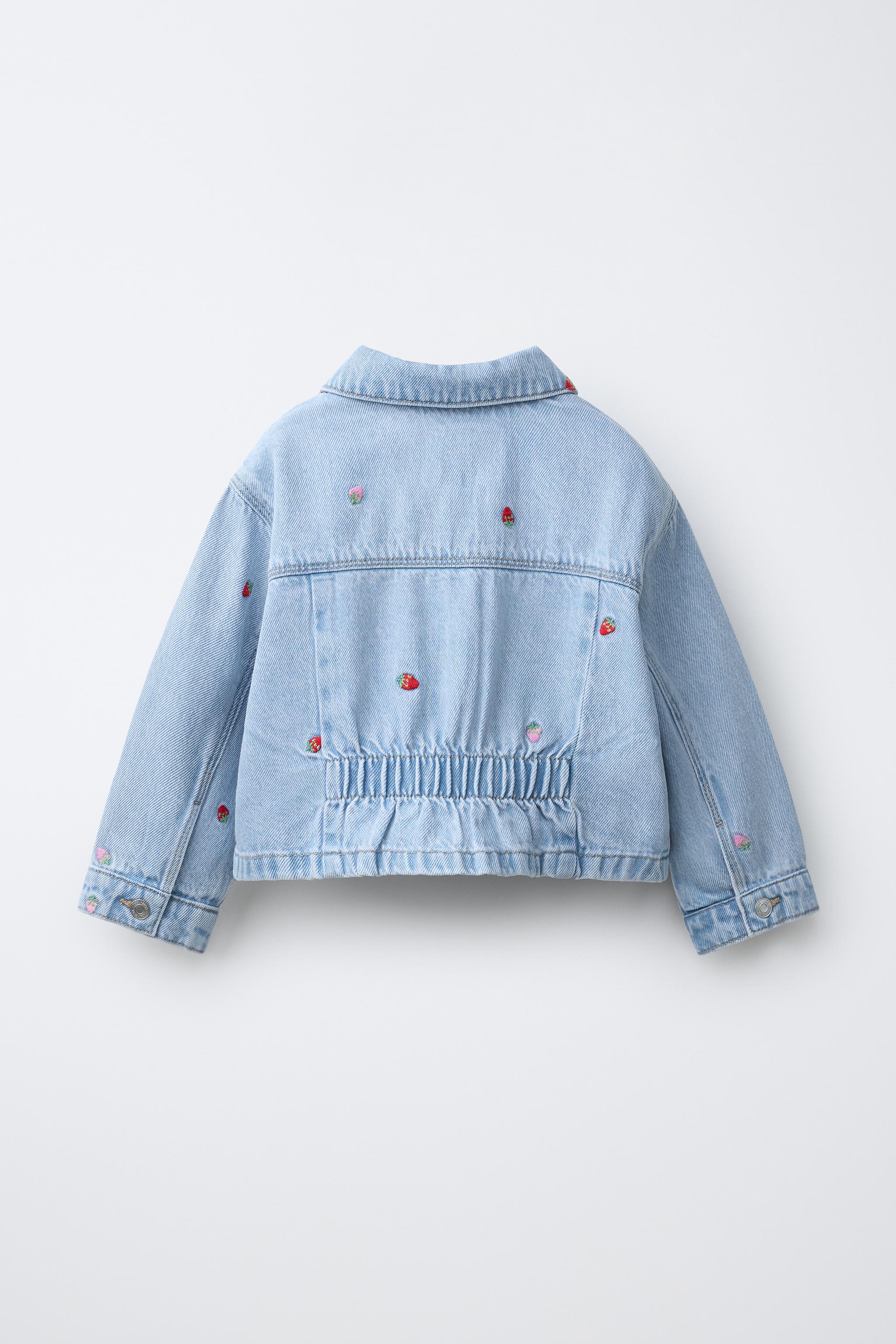 EMBROIDERED STRAWBERRY DENIM JACKET